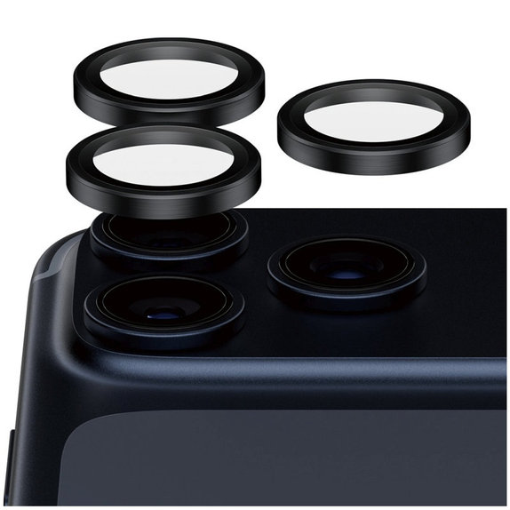 Ochranný kryt objektívu Hoops Ceramic II pre iPhone 17 Pro Max/17 Pro/16 Pro Max/16 Pro, Čierna, PanzerGlass