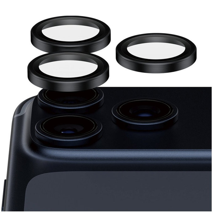 Ochranný kryt objektívu Hoops Ceramic II pre iPhone 17 Pro Max/17 Pro/16 Pro Max/16 Pro, Čierna, PanzerGlass