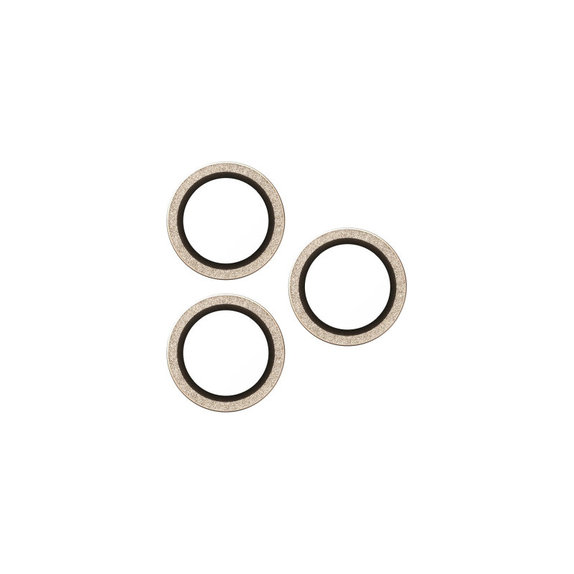 Ochranný kryt objektívu Hoops pre iPhone 17 Pro Max/17 Pro/16 Pro Max/16 Pro, Glitter Gold, PanzerGlass