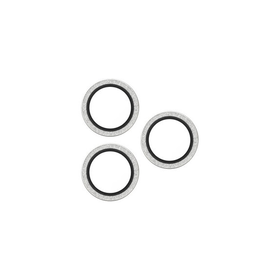 Ochranný kryt objektívu Hoops pre iPhone 17 Pro Max/17 Pro/16 Pro Max/16 Pro, Glitter Silver, PanzerGlass