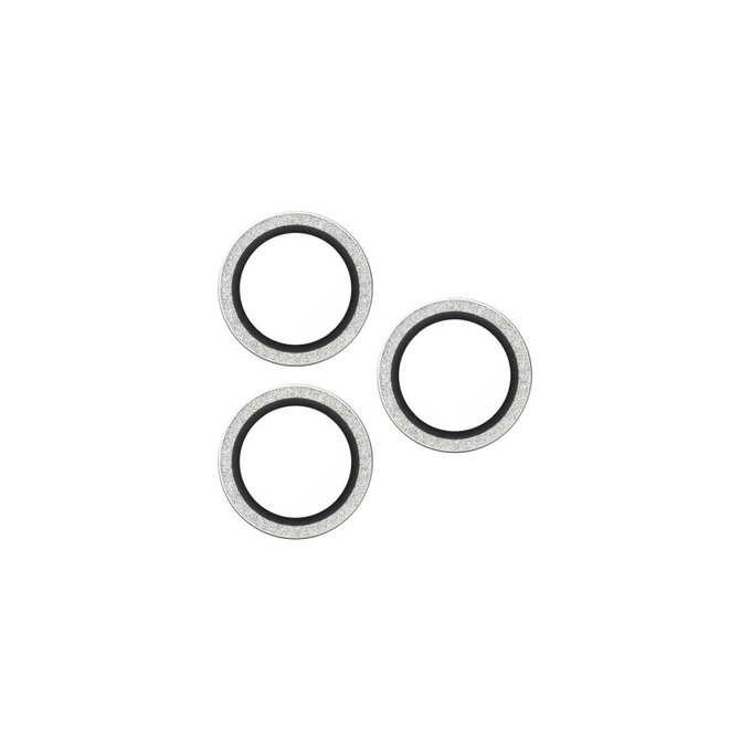 Ochranný kryt objektívu Hoops pre iPhone 17 Pro Max/17 Pro/16 Pro Max/16 Pro, Glitter Silver, PanzerGlass