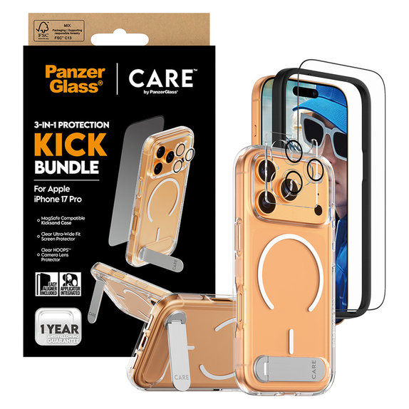 Bundle 3v1 Kick pre iPhone 17 Pro, PanzerGlass