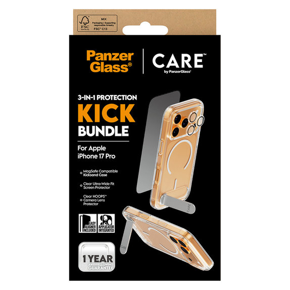 Bundle 3v1 Kick pre iPhone 17 Pro, PanzerGlass