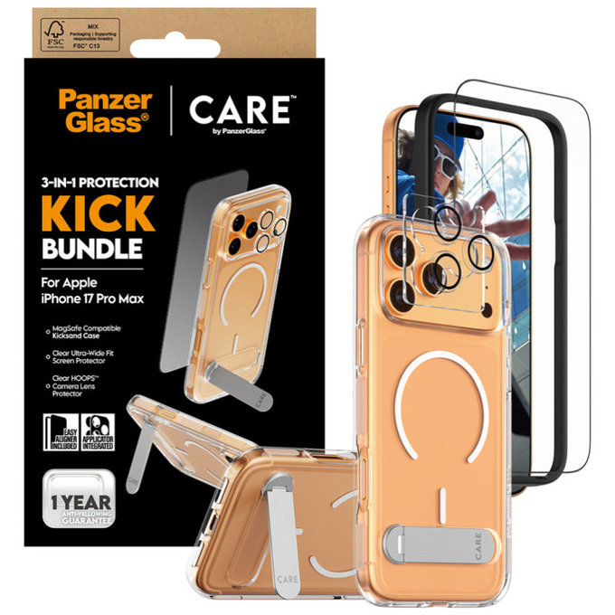 Bundle 3v1 Kick pre iPhone 17 Pro Max, PanzerGlass