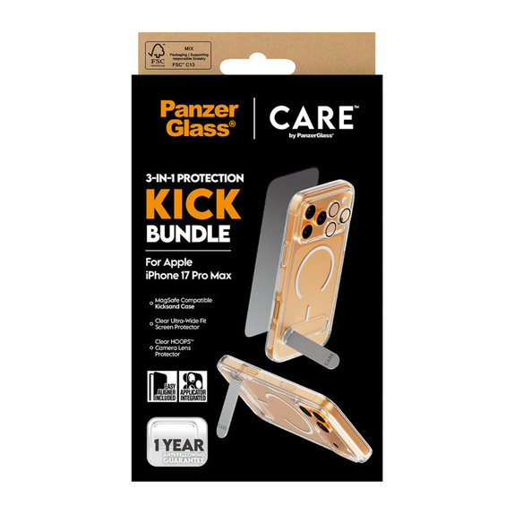 Bundle 3v1 Kick pre iPhone 17 Pro Max, PanzerGlass
