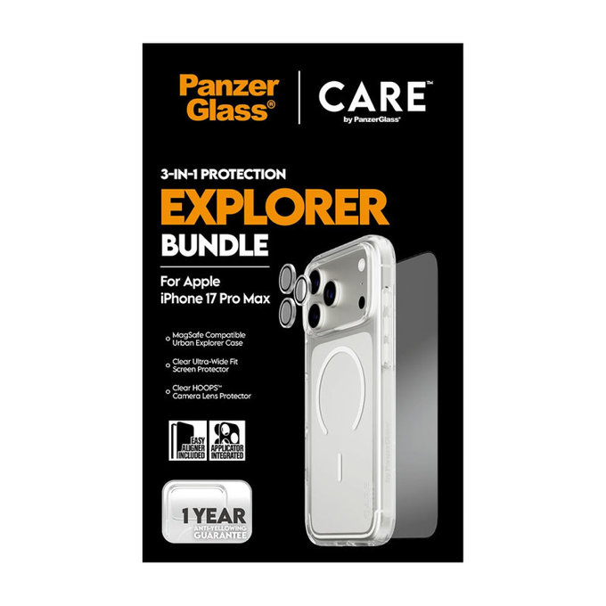 Bundle 3v1 Explorer pre iPhone 17 Pro Max, PanzerGlass