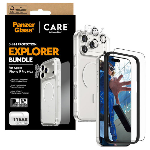 Bundle 3v1 Explorer pre iPhone 17 Pro Max, PanzerGlass