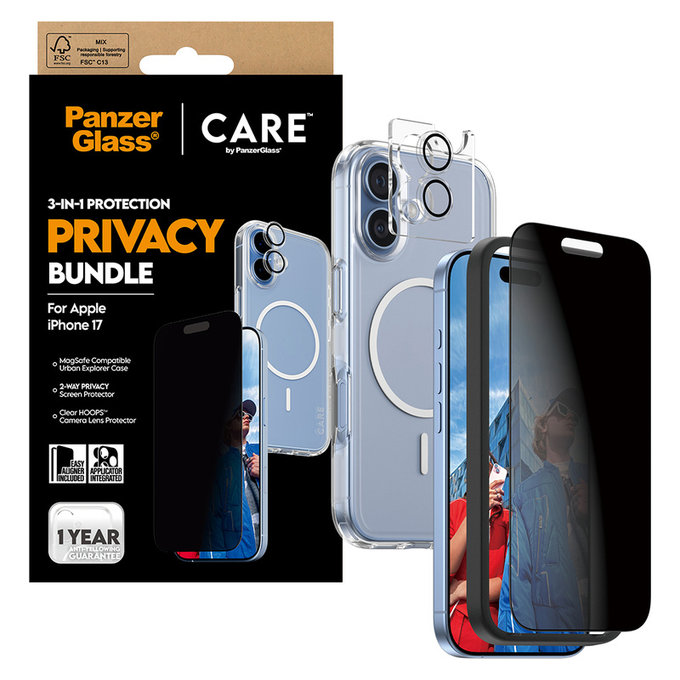 Bundle 3v1 Privacy pre iPhone 17, PanzerGlass