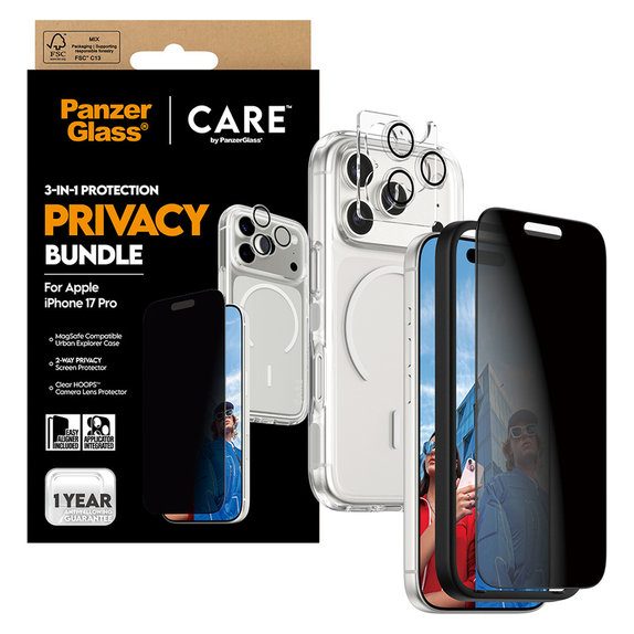 Bundle 3v1 Privacy pre iPhone 17 Pro, PanzerGlass