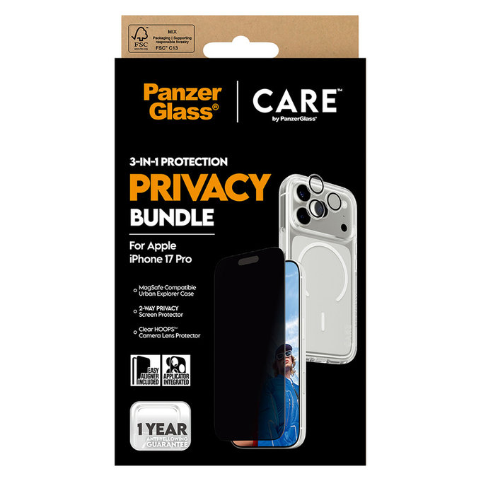 Bundle 3v1 Privacy pre iPhone 17 Pro, PanzerGlass