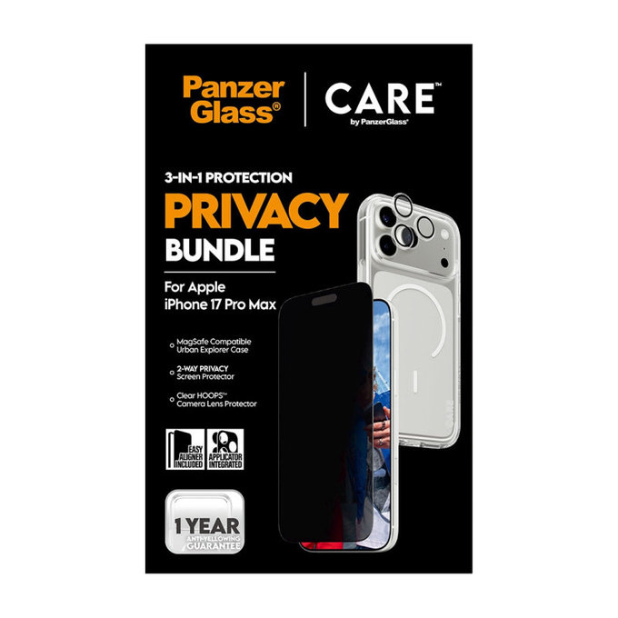 Bundle 3v1 Privacy pre iPhone 17 Pro Max, PanzerGlass