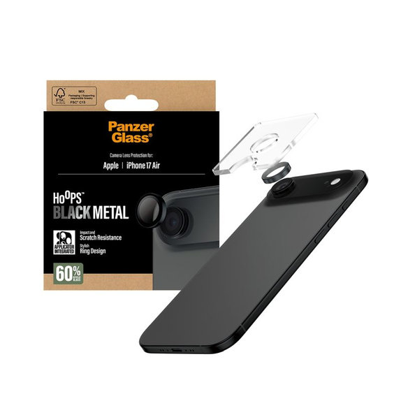 PanzerGlass - Ochranný kryt objektívu Hoops pre iPhone Air, čierna