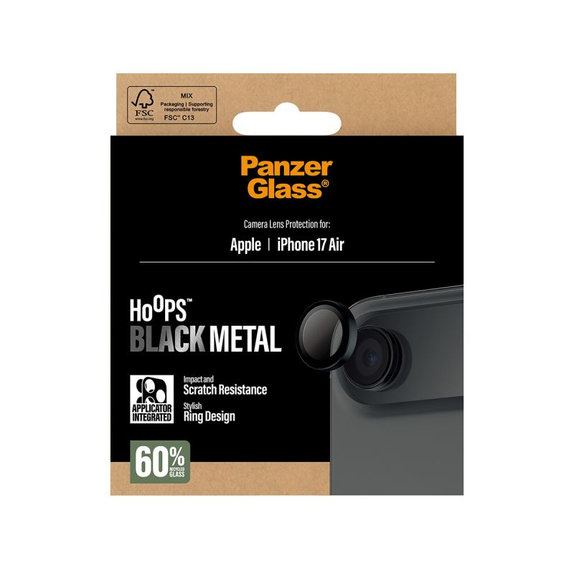 PanzerGlass - Ochranný kryt objektívu Hoops pre iPhone Air, čierna