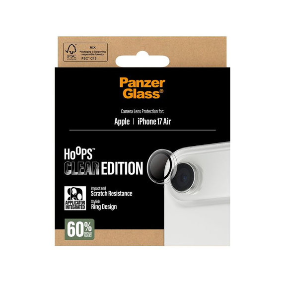 PanzerGlass - Ochranný kryt objektívu Hoops pre iPhone Air, transparentná