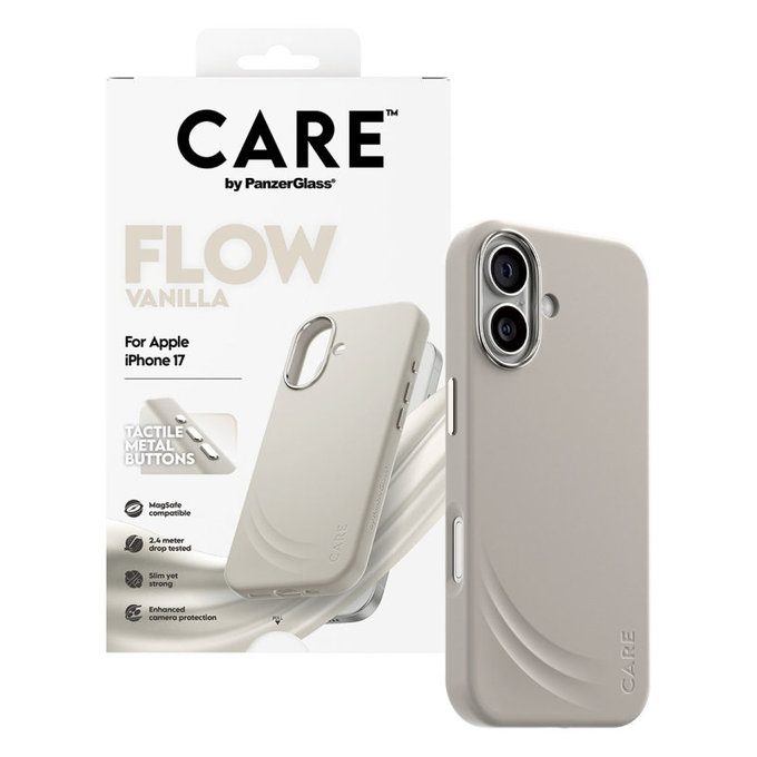 Puzdro FLOW s MagSafe pre iPhone 17, Vanilla, CARE