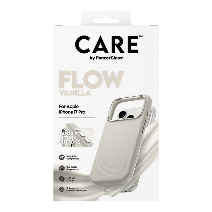 Puzdro FLOW s MagSafe pre iPhone 17 Pro, Vanilla, CARE