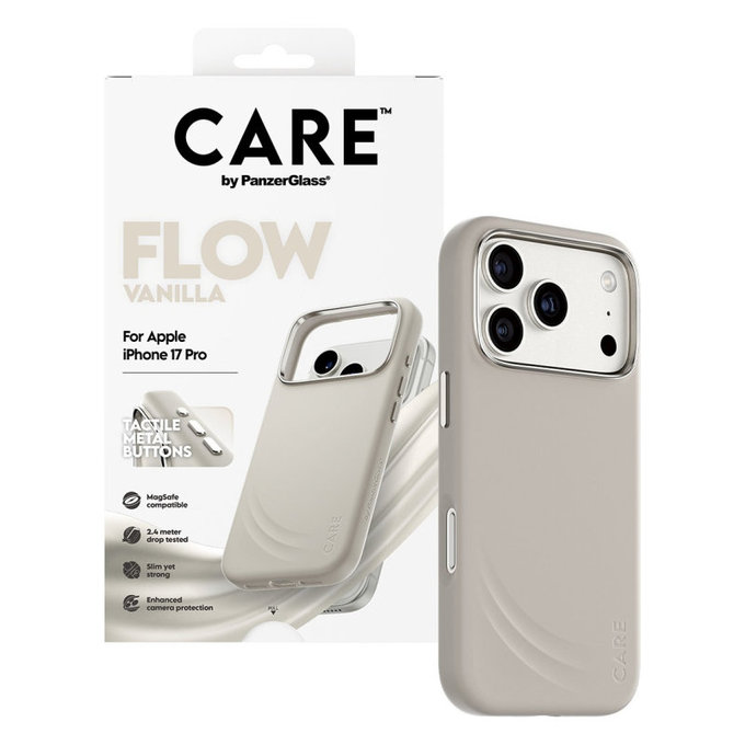 Puzdro FLOW s MagSafe pre iPhone 17 Pro, Vanilla, CARE
