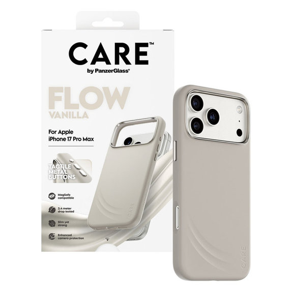 Puzdro FLOW s MagSafe pre iPhone 17 Pro Max, Vanilla, CARE