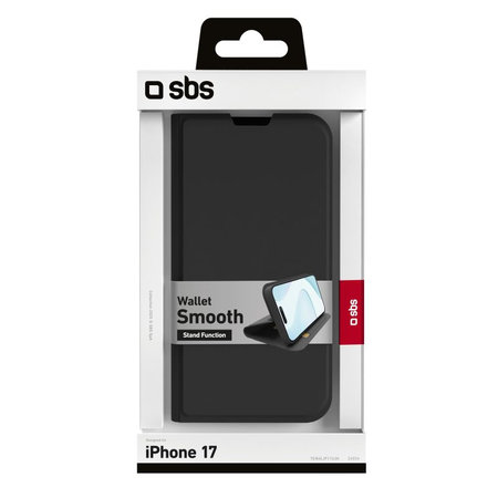 SBS - Puzdro Book Wallet Smooth pre iPhone 17, čierna