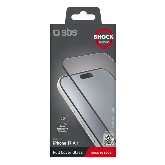 SBS - Tvrdené sklo Full Cover pre iPhone Air, čierna