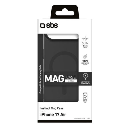 SBS - Puzdro Instinct Mag kompatibilné s MagSafe pre iPhone 17 Air, čierna