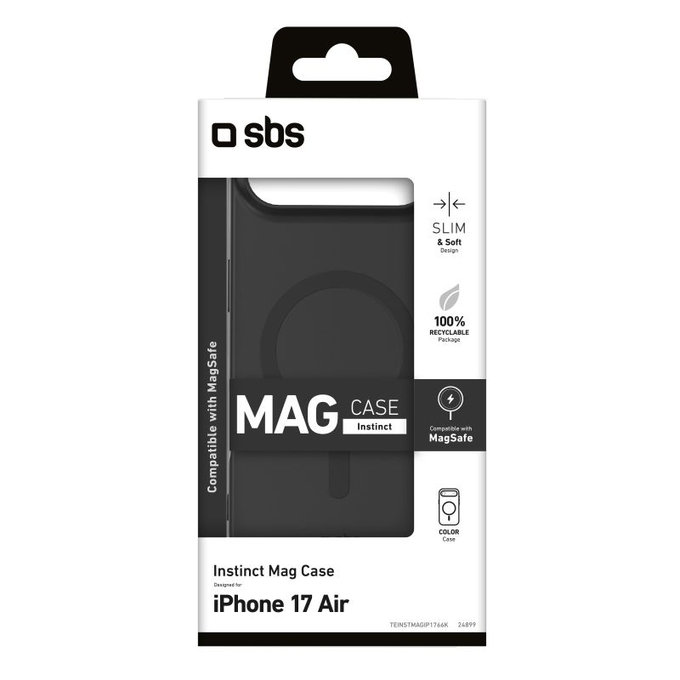 SBS - Puzdro Instinct Mag kompatibilné s MagSafe pre iPhone 17 Air, čierna