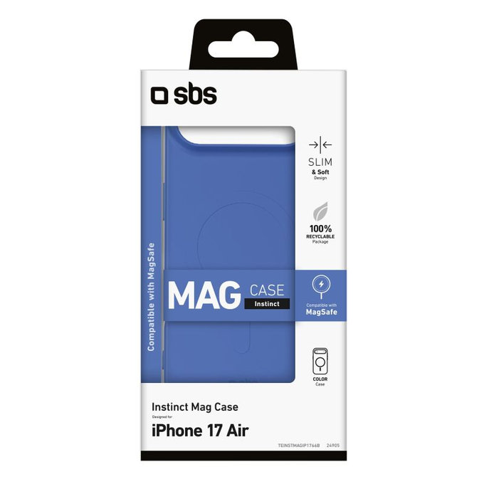 SBS - Puzdro Instinct Mag kompatibilné s MagSafe pre iPhone 17 Air, modrá