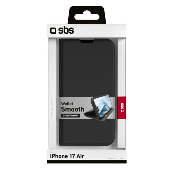 SBS - Puzdro Book Wallet Smooth pre iPhone Air, čierna