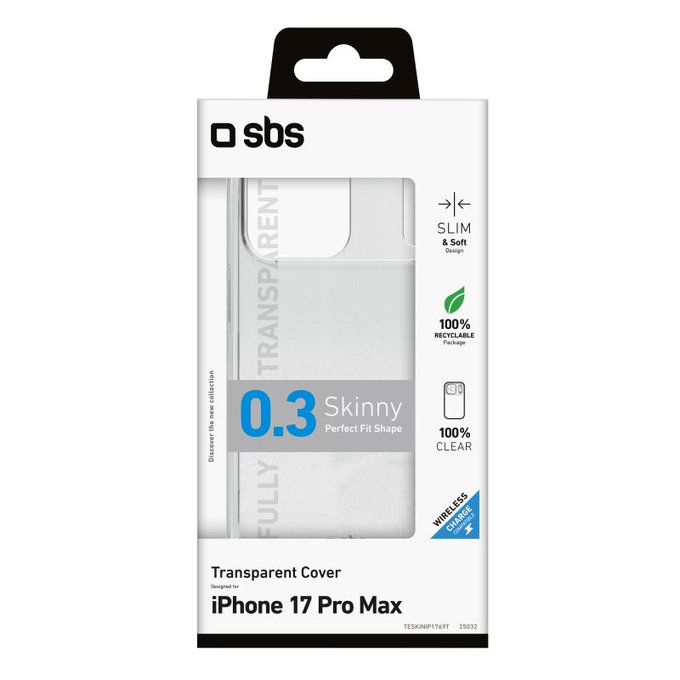 SBS - Puzdro Skinny pre iPhone 17 Pro Max, transparentná