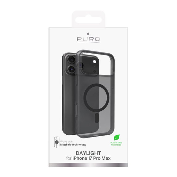 PURO - Puzdro DAYLIGHT s MagSafe pre iPhone 17 Pro Max, čierna