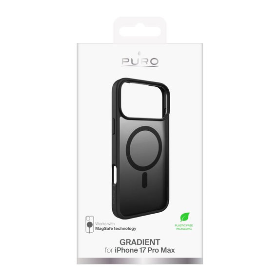 PURO - Puzdro Gradient s MagSafe pre iPhone 17 Pro Max, čierna