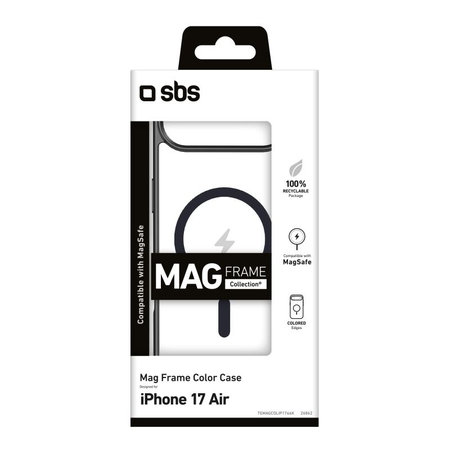 SBS - Puzdro Mag Frame kompatibilné s MagSafe pre iPhone 17 Air, čierna