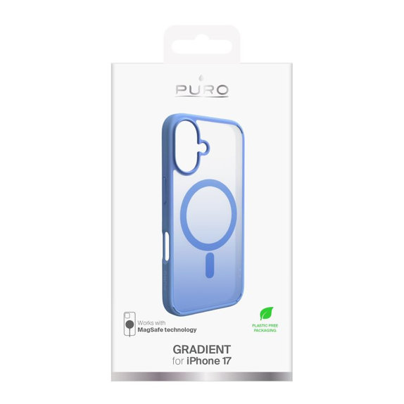 PURO - Puzdro Gradient s MagSafe pre iPhone 17, modrá