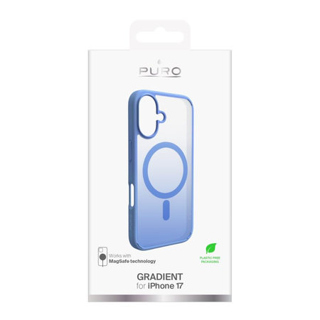 PURO - Puzdro Gradient s MagSafe pre iPhone 17, modrá
