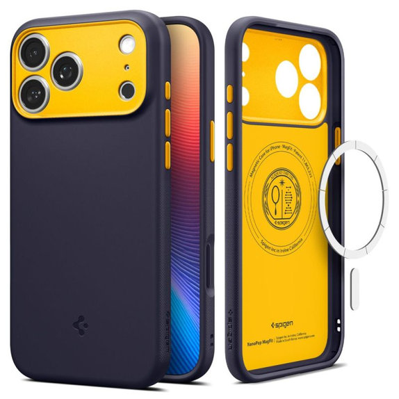 Spigen - Puzdro Nano Pop s MagSafe pre iPhone 17 Pro, Blueberry Navy