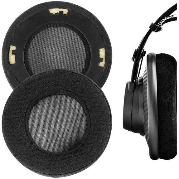 Náhradné Náušníky pre AKG K701, K702, Q701, Q702, K601, K612, K712, Pena + Velúr, Čierne, 1 pár