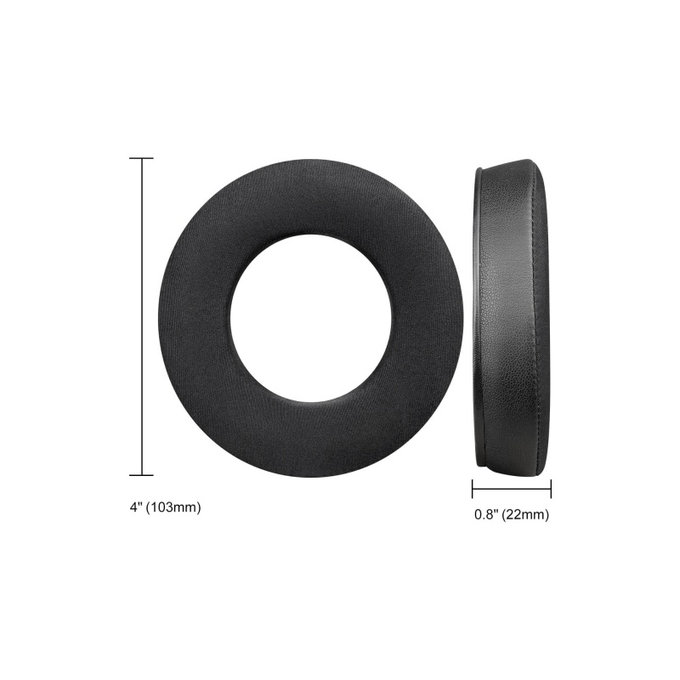 Náhradné Náušníky pre Beyerdynamic DT440, DT660, DT990 Pro, Pamäťová Pena + Koža + Textil + Chladivý Gél, Čierne, 1 Pár