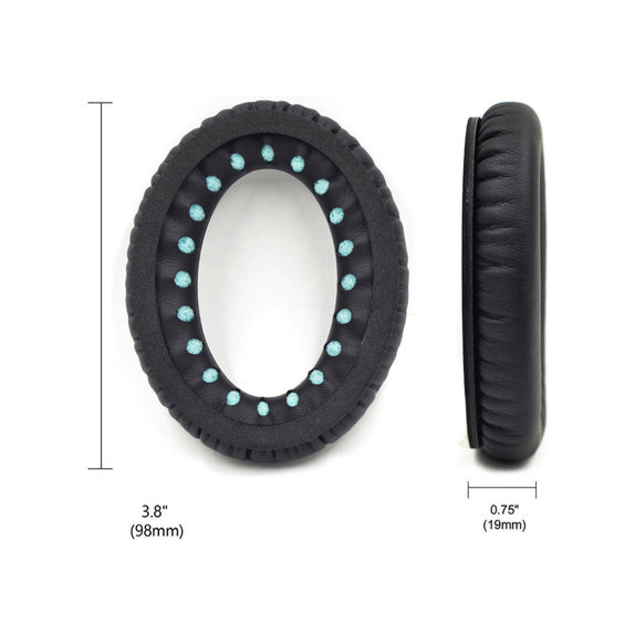 Náhradné Náušníky pre Bose QC25, QC35, QC45, Pamäťová pena + PU Koža, Čierne, Chladivý Gél, 1 pár