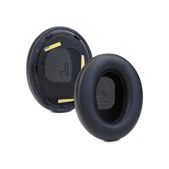 Náhradné Náušníky pre Bose QC Ultra, Pamäťová pena + Koža, Čierne, 1 pár
