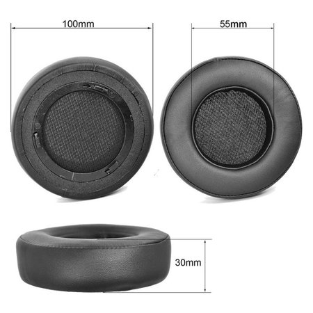Náhradné Náušníky pre Corsair Virtuoso RGB, Pamäťová pena + PU Koža, Čierne, 1 pár