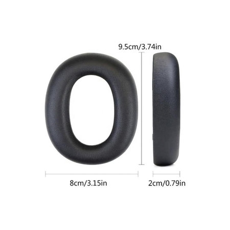 Náhradné Náušníky pre Edifier W860NB Pro, WH950NB, Pamäťová pena + Koža, Čierne, 1 pár
