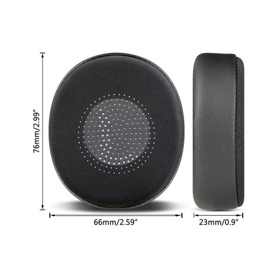 Náhradné Náušníky pre Jabra Evolve2 40, 65 UC/MS, Elite 45h, Pamäťová Pena + PU Koža + Textil, Čierne, Chladivý Gél, 1 pár