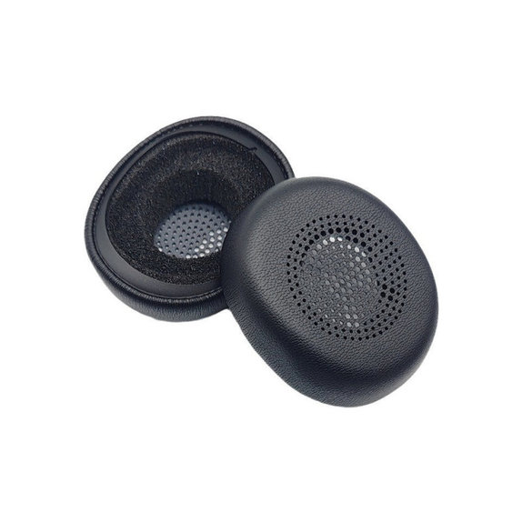 Náhradné Náušníky pre Jabra Evolve2 30, Pamäťová pena + PU Koža, Čierne, 1 pár