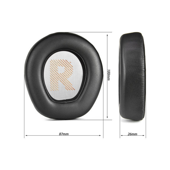 Náhradné Náušníky pre JBL Quantum Q200, Q300, Pamäťová pena + PU Koža, Čierne, 1 pár
