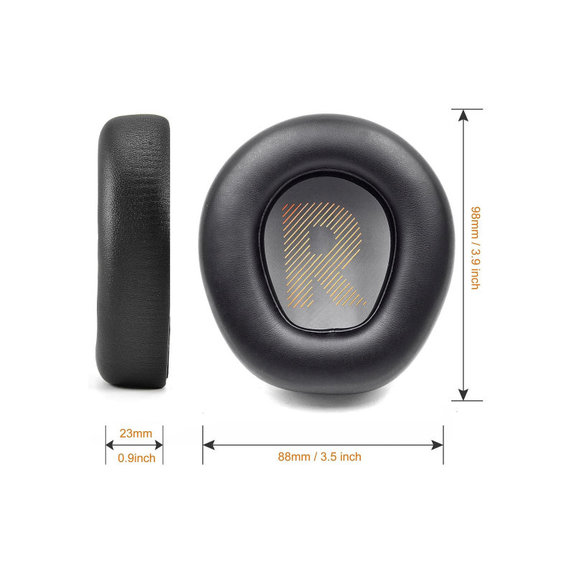 Náhradné Náušníky pre JBL Quantum One, Pamäťová pena + PU Koža, Čierne, 1 pár