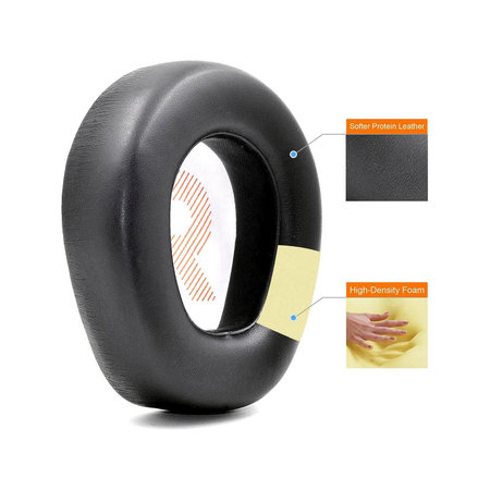 Náhradné Náušníky pre JBL Quantum One, Pamäťová pena + PU Koža, Čierne, 1 pár