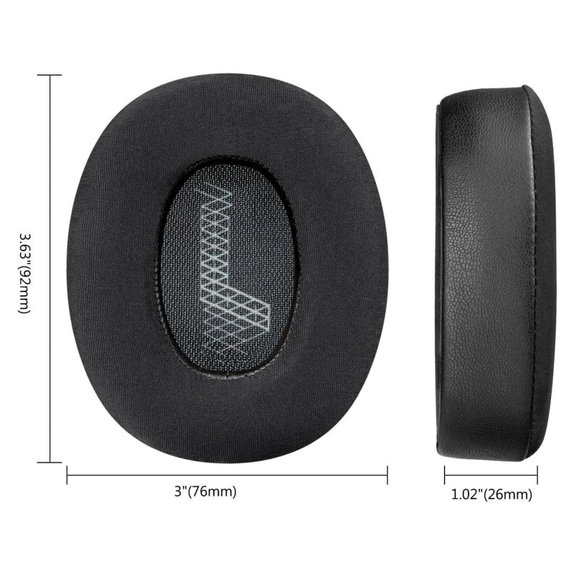 Náhradné Náušníky pre JBL Live 650, 660, E65, Pamäťová Pena + Koža + Textil, Čierne, Chladivý Gél, 1 pár