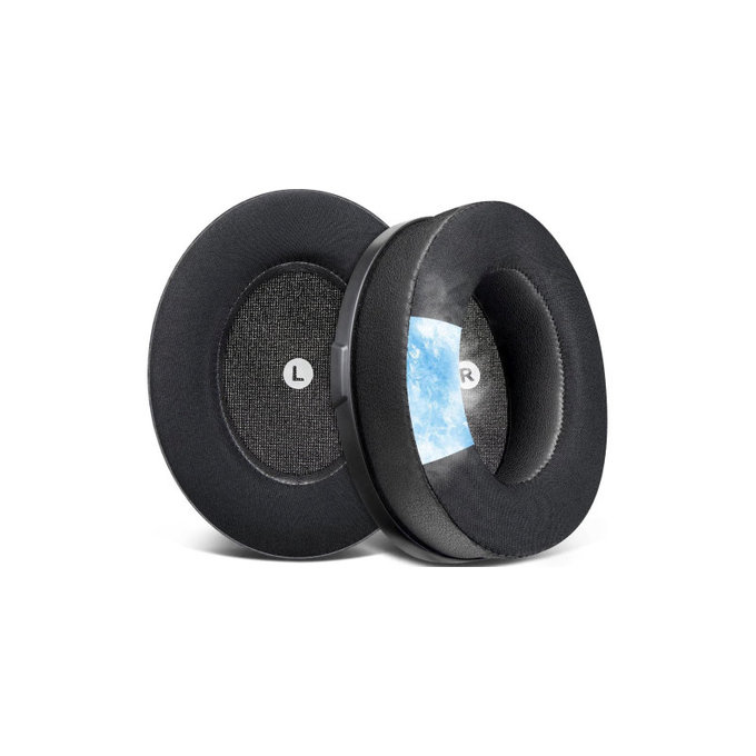 Náhradné Náušníky pre Kingston HyperX Cloud Orbit S, Pamäťová pena + PU Koža, Čierne, Chladivý Gél, 1 pár