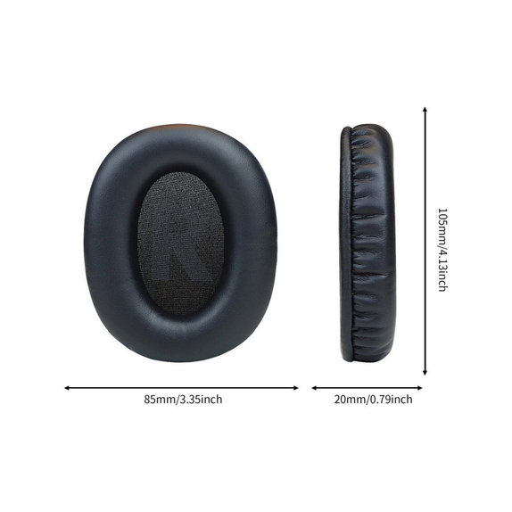 Náhradné Náušníky pre Logitech G Pro X, Pamäťová pena + PU Koža, Čierne, 1 pár