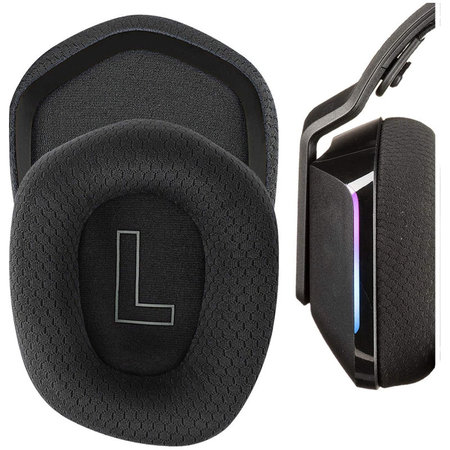 Náhradné Náušníky pre Logitech G335, G733, Pamäťová pena + Textil, Čierne, 1 pár